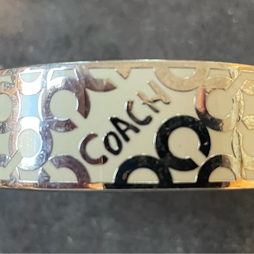 Coach Silver and Cream Women's Bangle